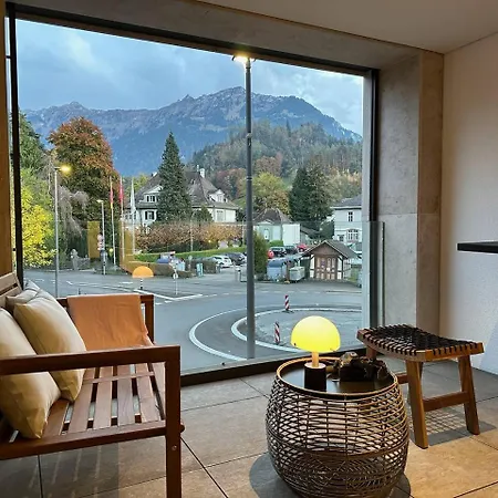 Mountain View Luxury Apartment At Interlaken West Station With Balcony, Ac And Bbq Interlaken