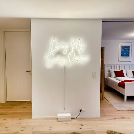 Mountain View Luxury Apartment At Interlaken West Station With Balcony, Ac And Bbq