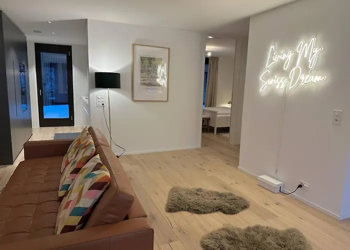 公寓 Modern With Balcony And Bbq At West Station 因特拉肯